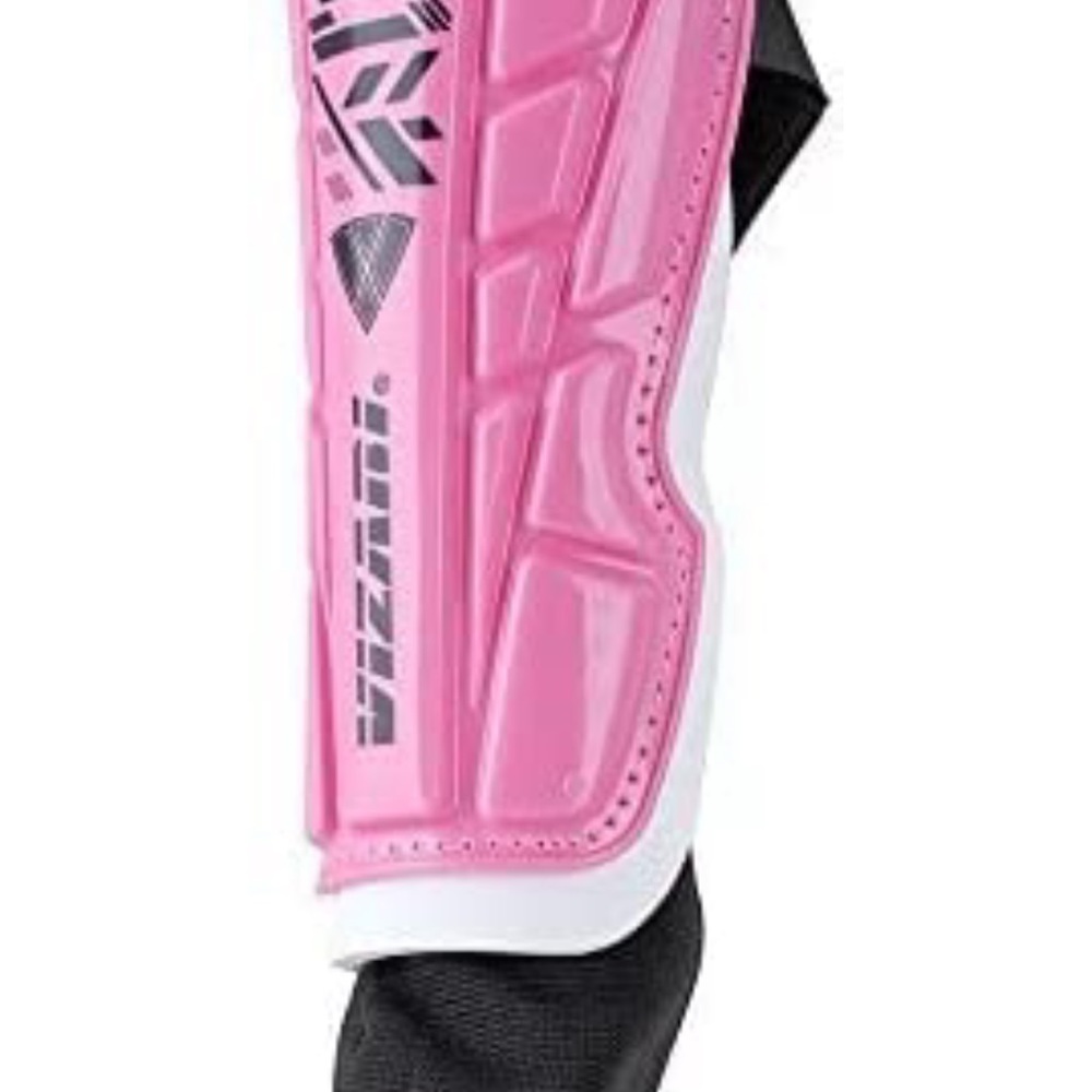 GUC Vizari soccer pink & black shin guards.